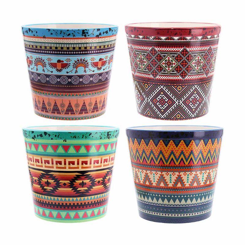 Mixed Pattern Flower Pot - 14cm x 14cm x 12.5cm
