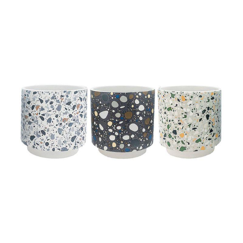 Pot with Terrazzo Decoration - 12cm x 12cm x 12.5cm