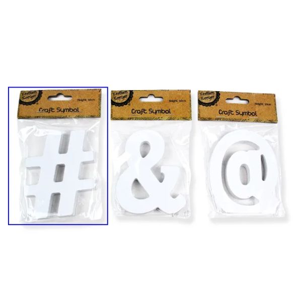 Craft White Symbols - 10cm x 1.2cm