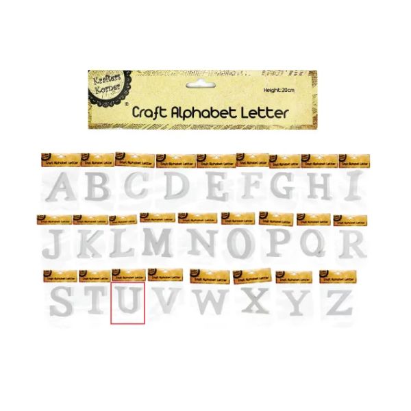 Craft U White Alphabet Letters - 20cm