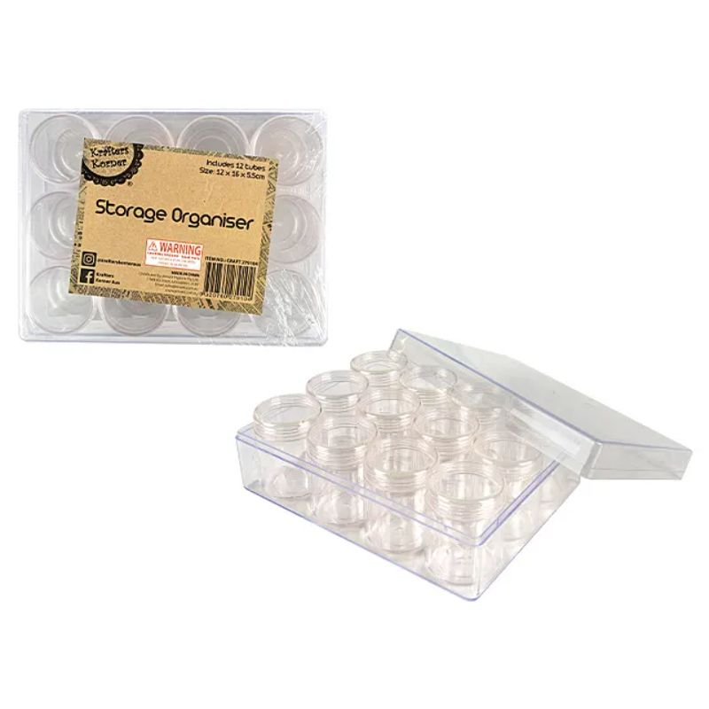 Clear Craft Storage Organiser - 12cm x 16cm x 5.5cm