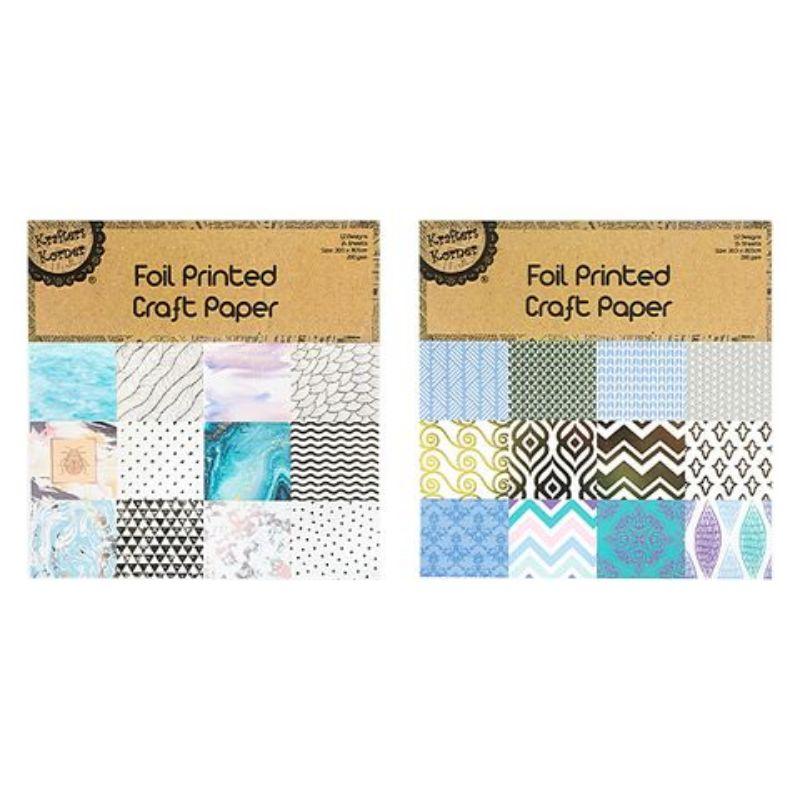 Foil Printed Craft Paper - 30.5cm x 30.5cm