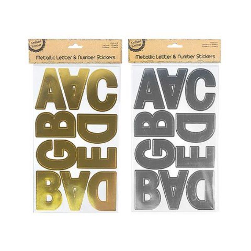 Metallic Letter & Number Stickers - 8cm
