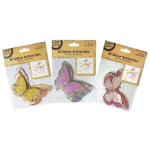3D Glitter Butterflies