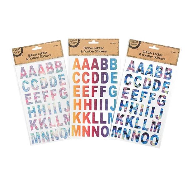 Letter & Number Glitter Stickers - 3.3cm