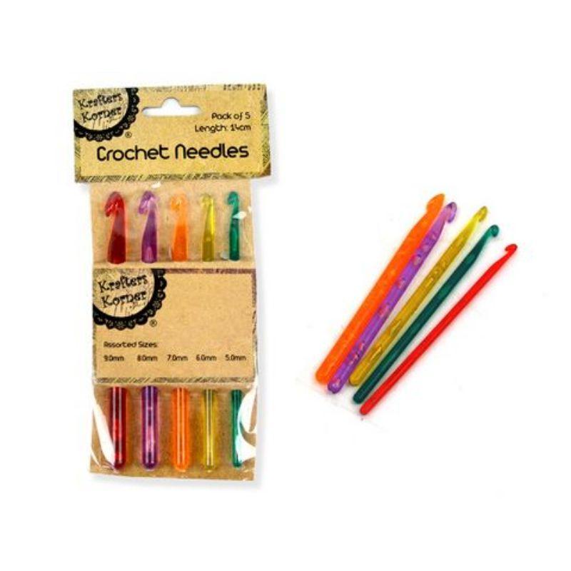 5 Pack Crochet Hooks - 14cm