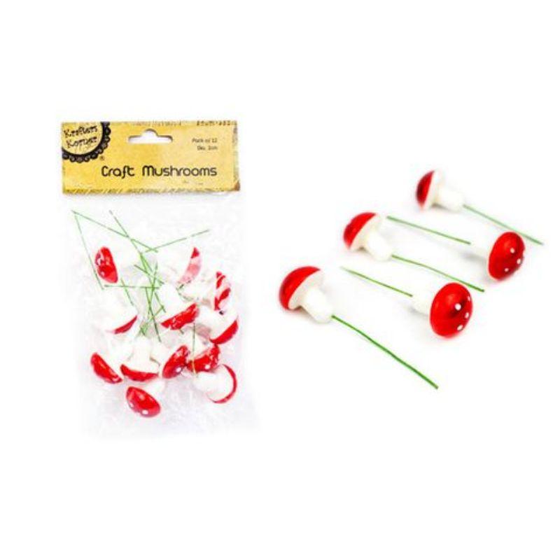 12 Pack Mini Mushrooms - 2.5cm