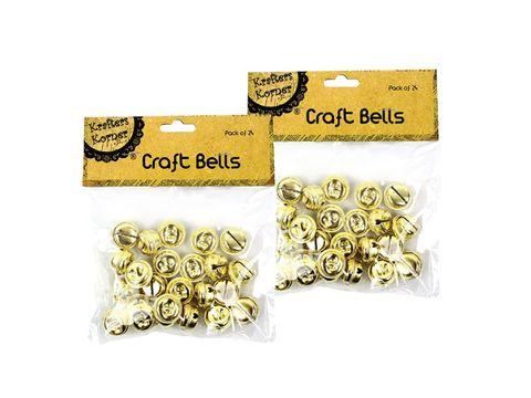 24 Pack Gold Bells - 2cm