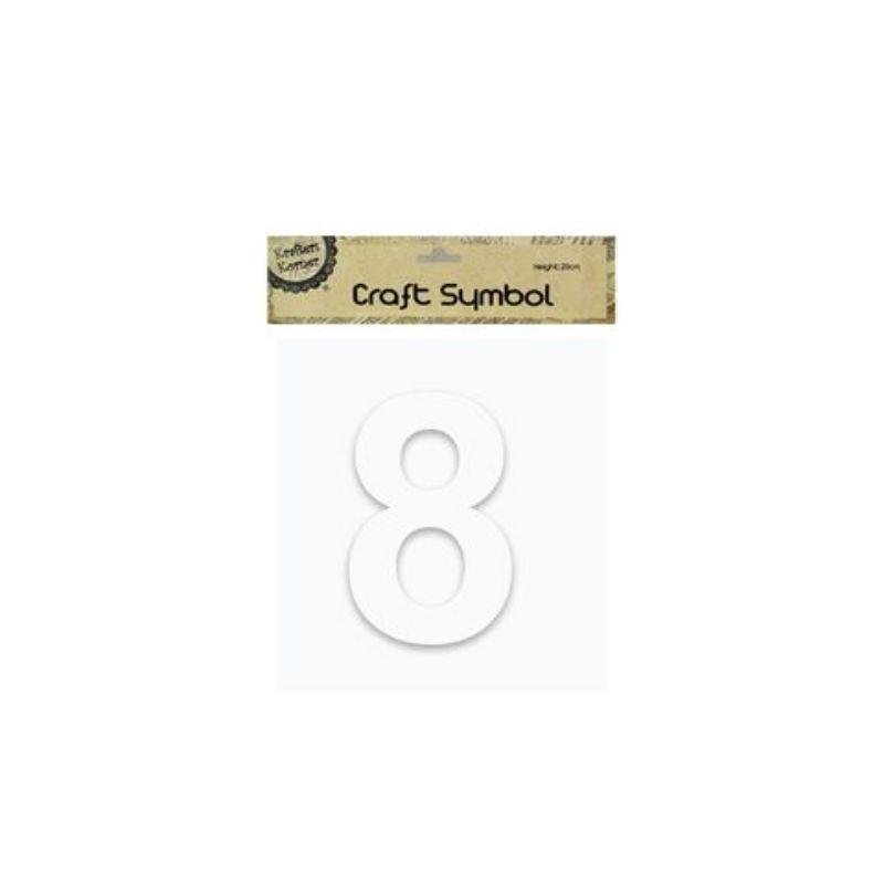 White Number 8 - 20cm