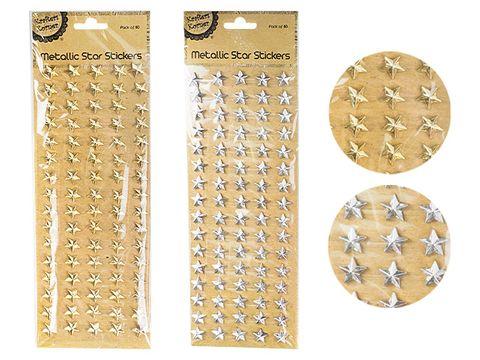 80 Pack Metallic Star Stickers