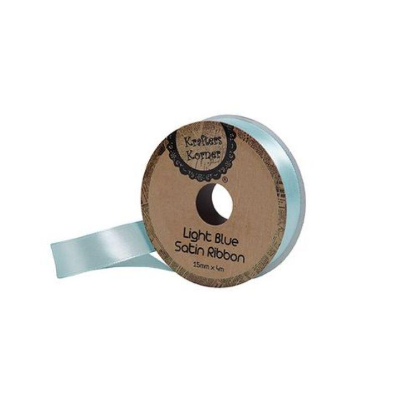 Satin Light Blue Ribbon - 15mm x 4m