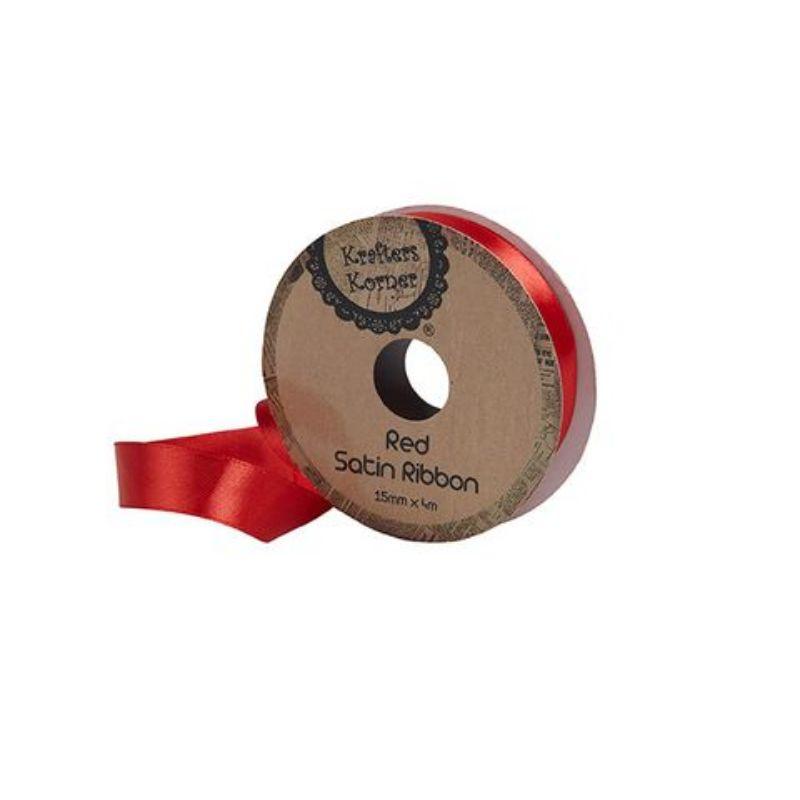 Satin Red Ribbon - 15mm x 4m