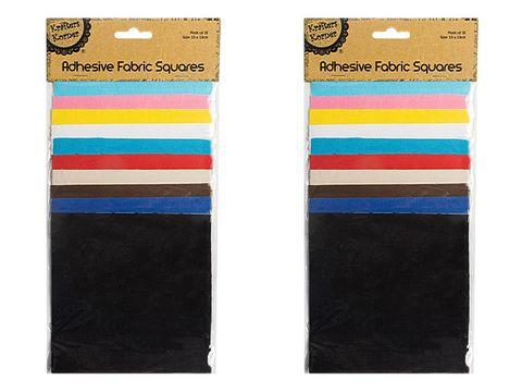 10 Pack Fabric Solid Colour Squares - 13cm x 13cm