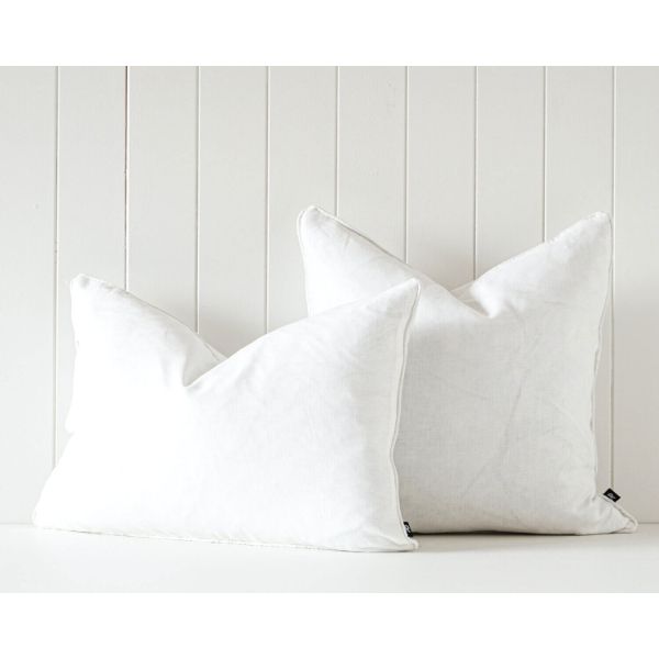 White Linen Feather Insert Indoor Cushion - 50cm x 50cm