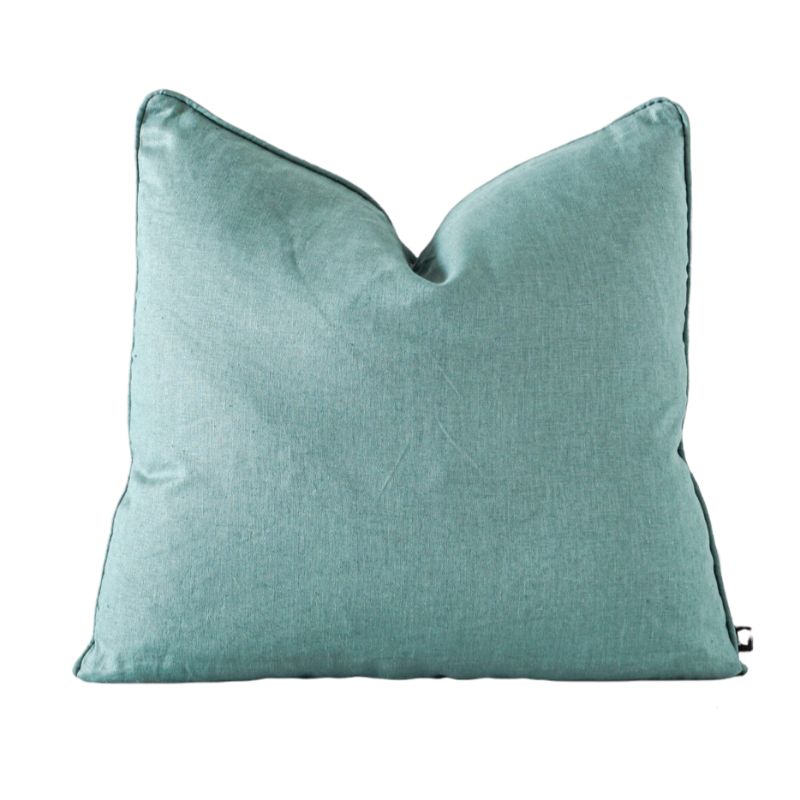 Turquoise Linen Feather Insert Indoor Cushion - 50cm x 50cm