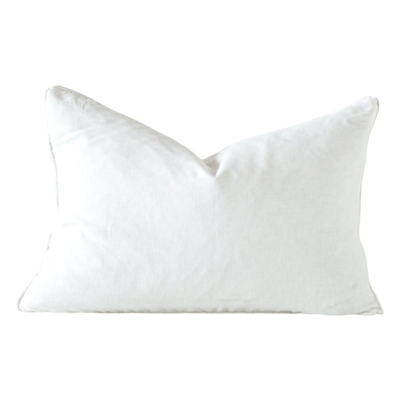 Cream Linen Feather Insert Indoor Cushion - 60cm x 40cm