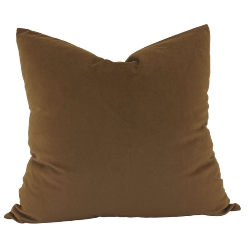 Caramel Feather Aria Velvet Cushion - 55cm