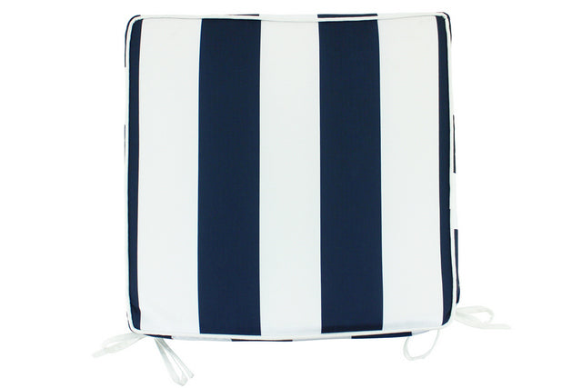 Navy Stipe Chairpad - 50cm x 50cm