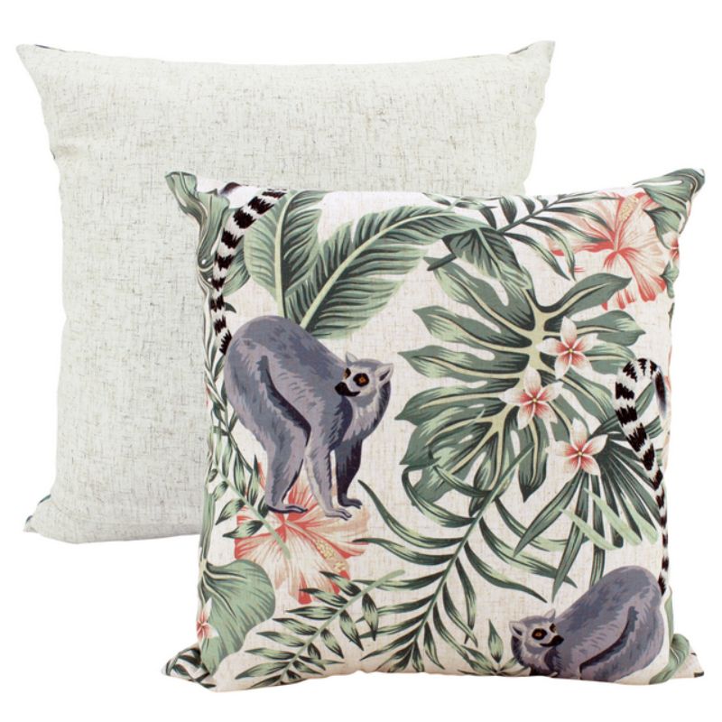 Tropical Lemurs Linen Cushion - 50cm x 50cm