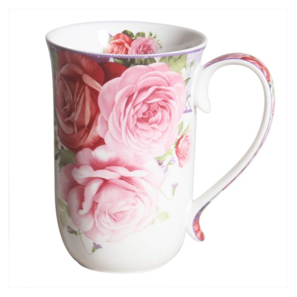 Pink Rose Mug Without Gold Rim - 405ml