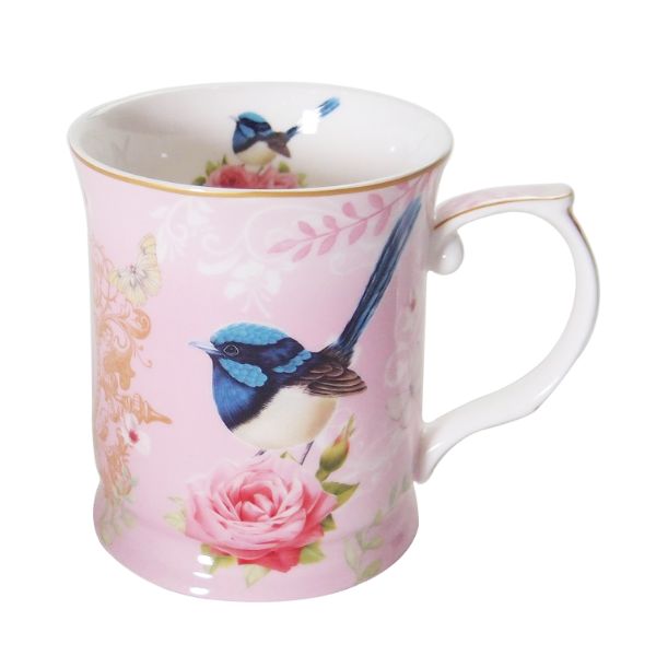 Blue Wren Pink Mug - 415ml