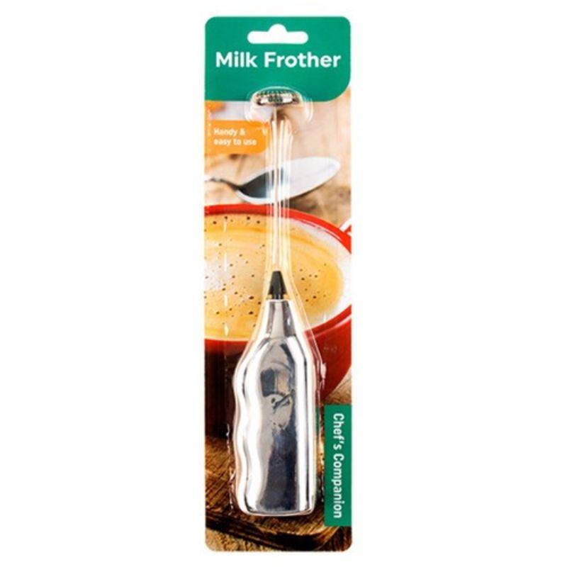 Milk Frother Silver Battery Operated