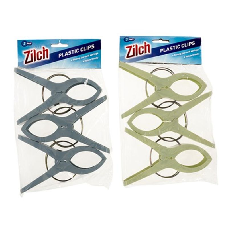 3 Pack Large Plastic Clips - 15cm x 2.5cm x 10cm