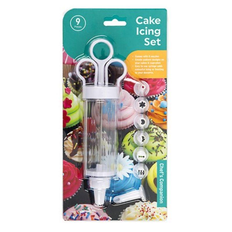 Cake Icing Set Syringe 8 Nozzles 21x4.cm