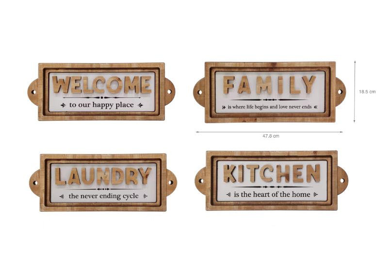 MDF Wall Hanging Home Decoration - 47.8cm x 18.5cm x 2cm