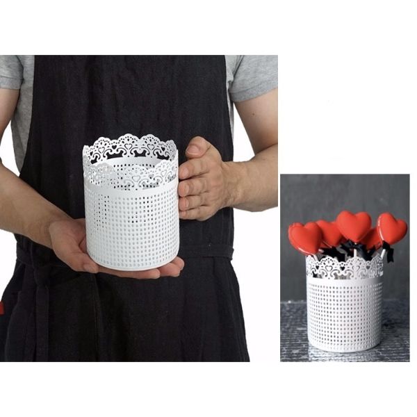 White Metal Pot - 10.5cm x 12.6cm