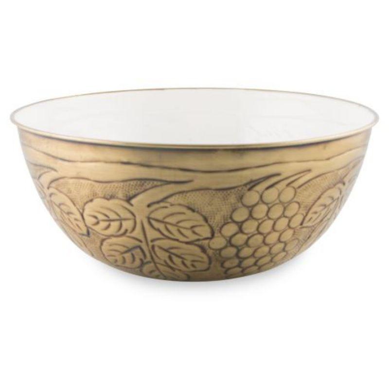 Gold Iron & Enamel Pineapple Bowl - 31cm x 31cm x 13cm