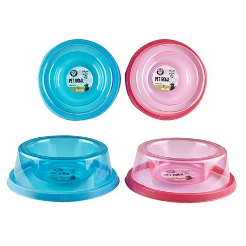 Non-Slip Transparent Pet Bowl - 19cm x 6.5cm