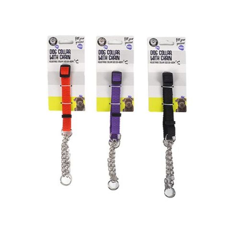 Small Dog Collar with Chain - 1.5cm x 30-40cm
