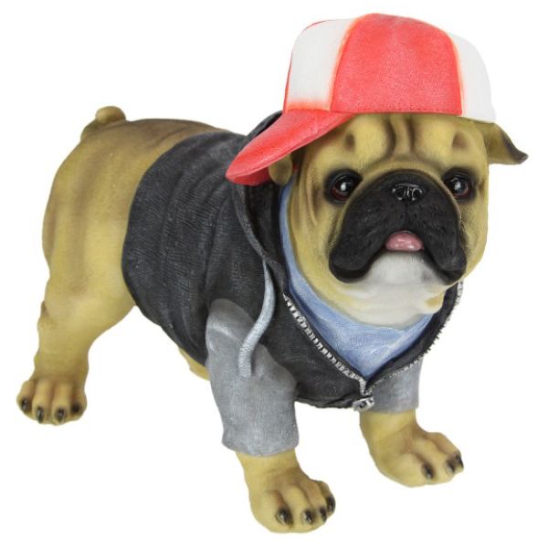 Standing Trendy Dressed Pug Dog - 26cm