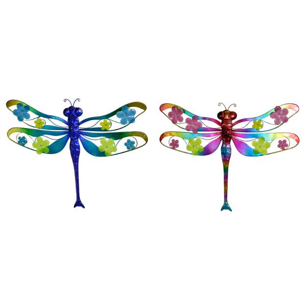 Metal Glow in The Dark Dragonfly Wall Art - 38cm