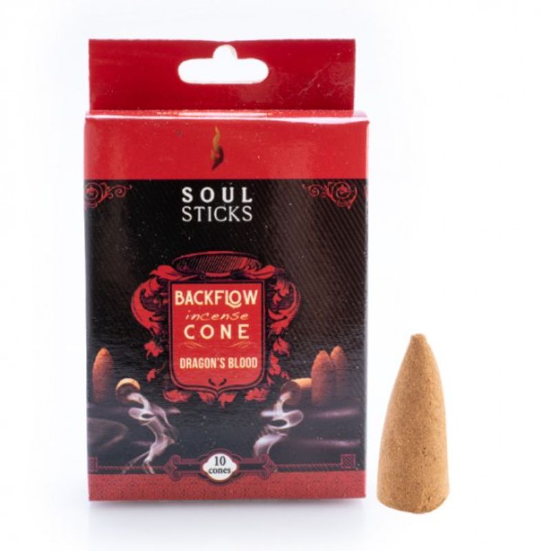 Soul Sticks Dragons Blood Backflow Incense Cone - Set of 10