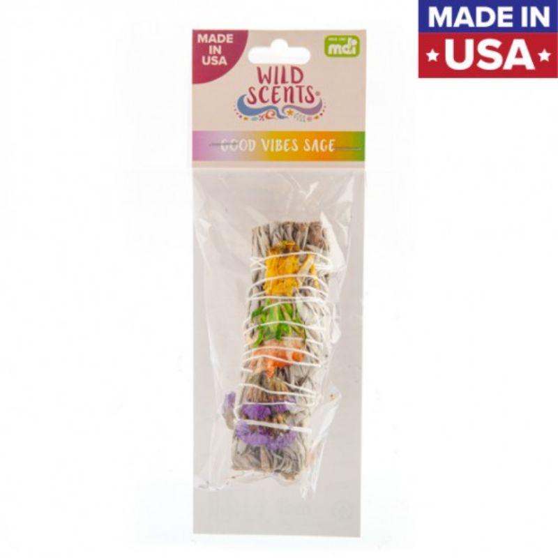 Wild Scents Good Vibes Sage & Herbs Smudge Stick - 11cm