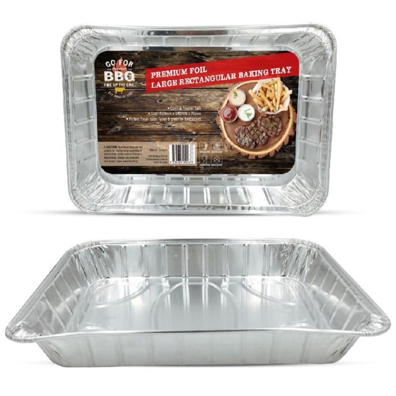 Premium Foil Roaster Large Rectangle Baking Tray - 46cm x 34cm x 7cm
