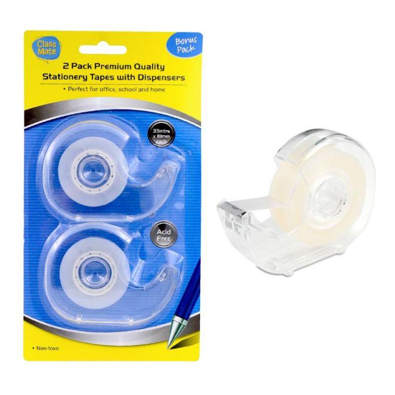 2 Pack Stationary Tape Dispenser Set