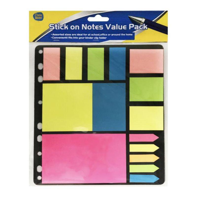 Neon Stick On Notes - Assorted Size Mega Pack