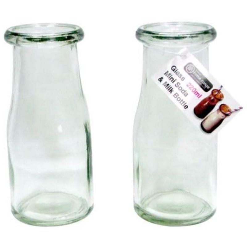 Glass Mini Milk & Soda Bottles - 220ml