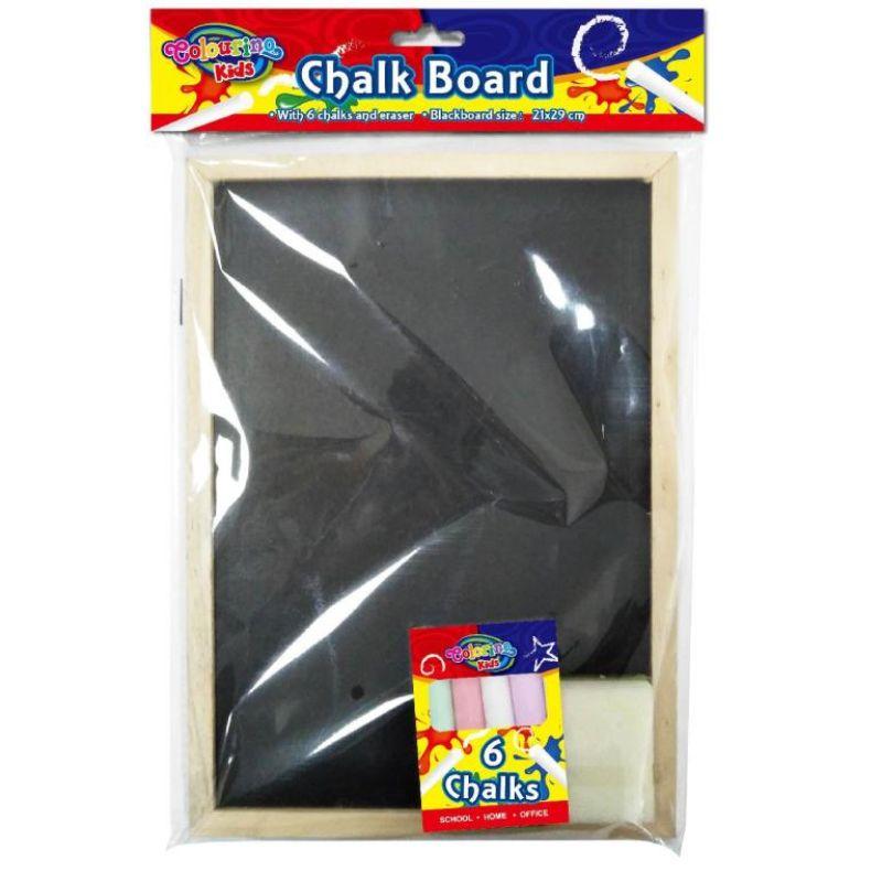 6 Pack Chalk & Duster with Chalkboard