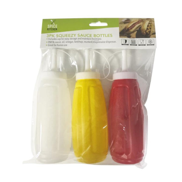 3 Pack Squeeze Sauce Dispensers - 5cm x 15cm