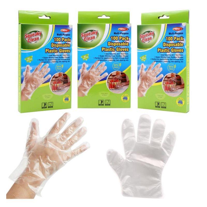 100 Pack Disposable PE Plastic Gloves