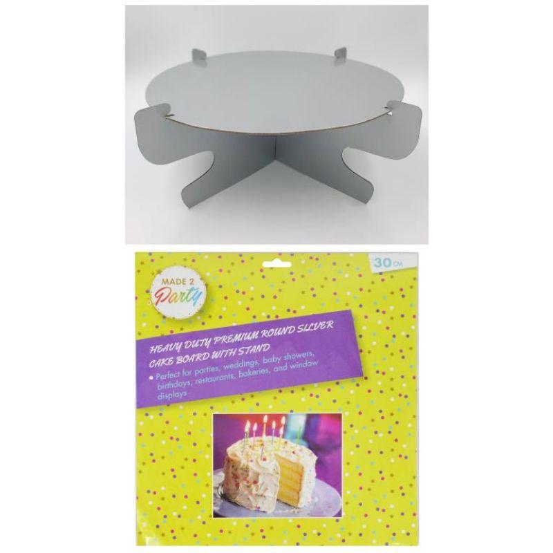 Heavy Duty Round Cake Board with Stand - 30cm