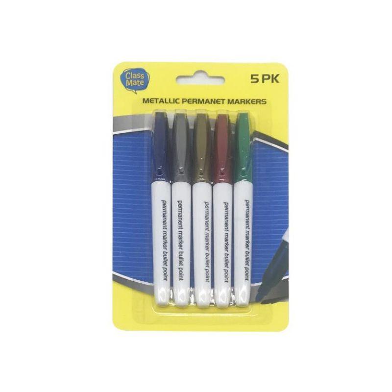 5 Pack Assorted Metallic Markers