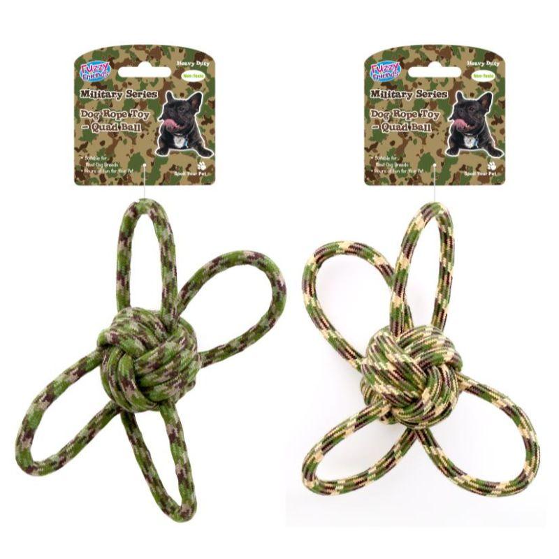 Military Series Dog Rope Toy-Quad Ball Series - 22cm x 15cm