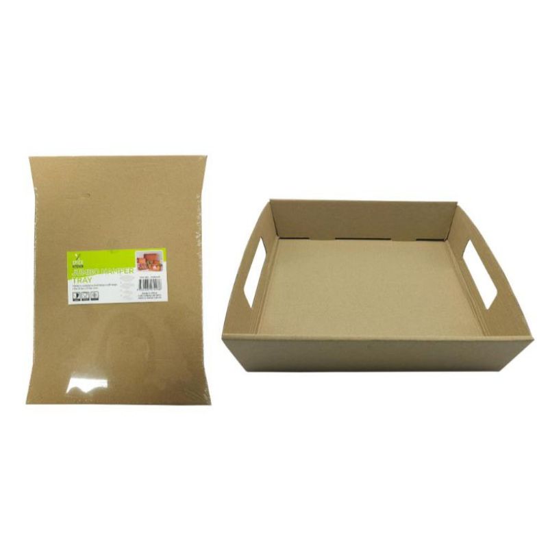 Medium Brown Kraft Hamper Tray with Handles - 22.5cm x 22.5cm x 6cm