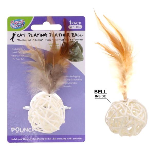 Ratten Series Cat Playing Feather Ball W/Bell