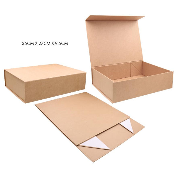 Small Brown Premium Kraft Series Gift Box - 35cm x 26.5 x 10cm